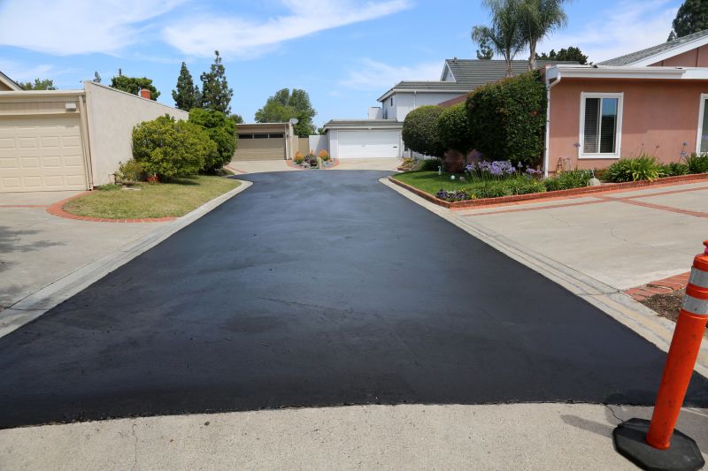 Blacktop Driveway with Fresh Coating